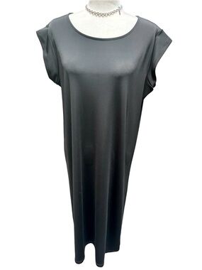 Land’s End Women’s Shift Dress | Size L | Carbon Black | Poly/Spandex Blend